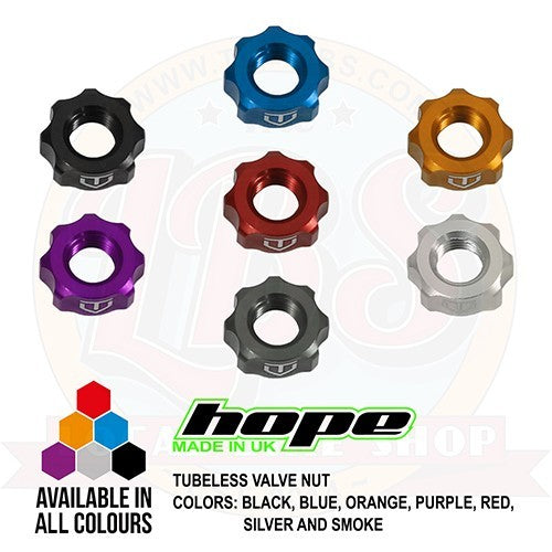 Tubeless Valve Stem Nut for Bicycle Wheels - All Colors - Hope Compatible