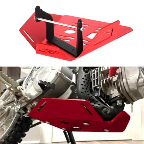 Red Motorcycle Skid Plate for CRF110F 2013-2024 Engine Bash Guard Lower Cover
