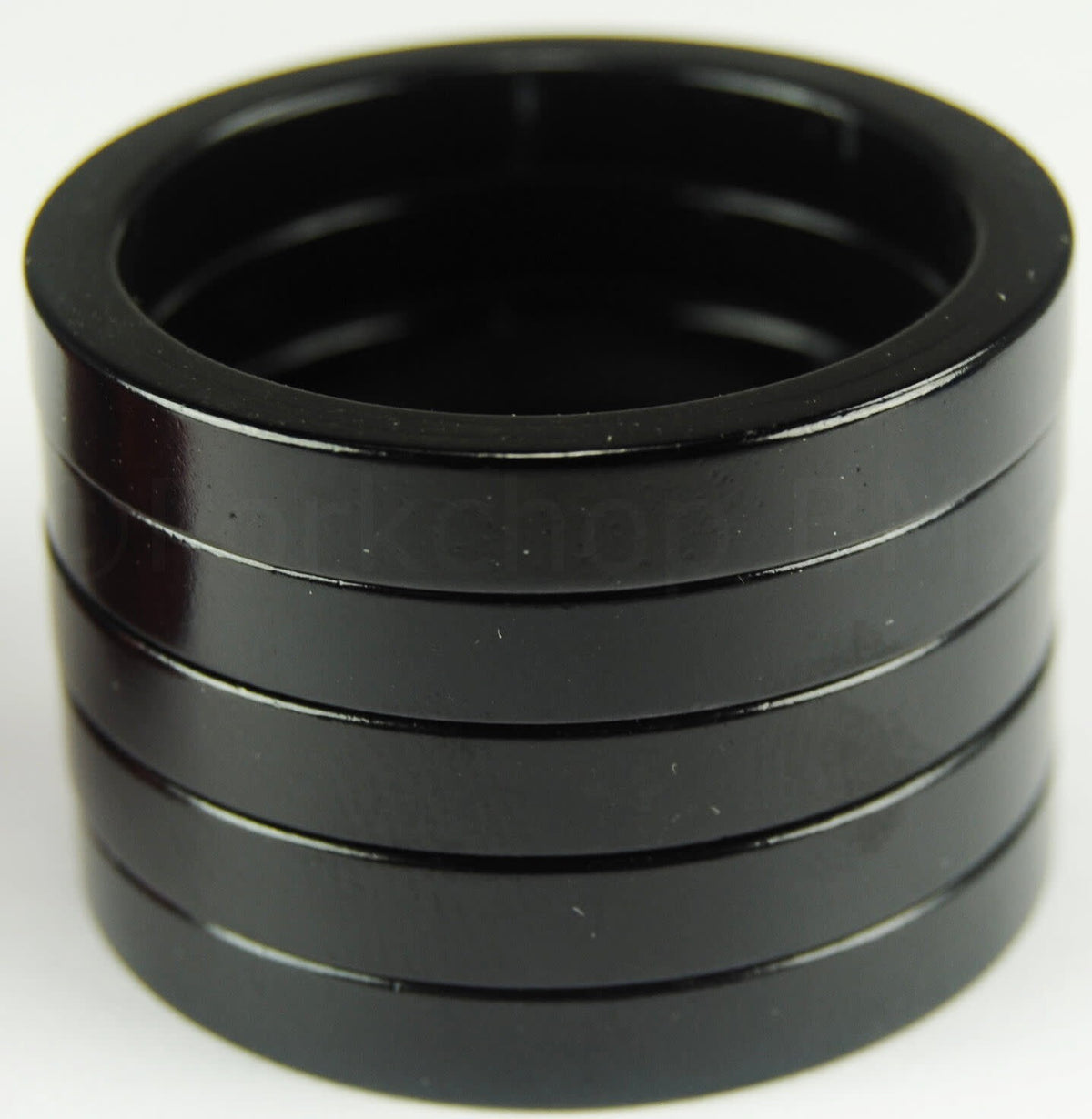 Bicycle Headset Spacers 1 1/8 Inch Threadless Aluminum Set of 5 - Black