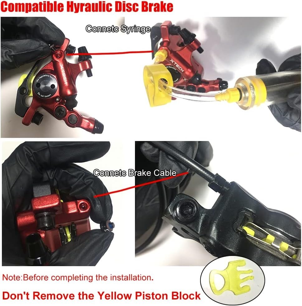 Hydraulic Disc Brake Set for MTB & E-Bike - Front & Rear Line Pulling System