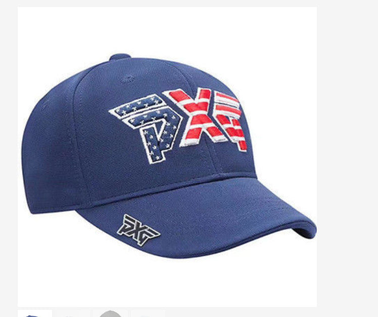 Adjustable Baseball Cap - New Authentic PXG Logo Golf Hat in White & Navy