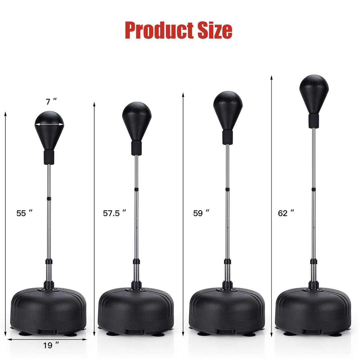 Freestanding Punching Bag with Stand and Boxing Gloves for Kids and Adults