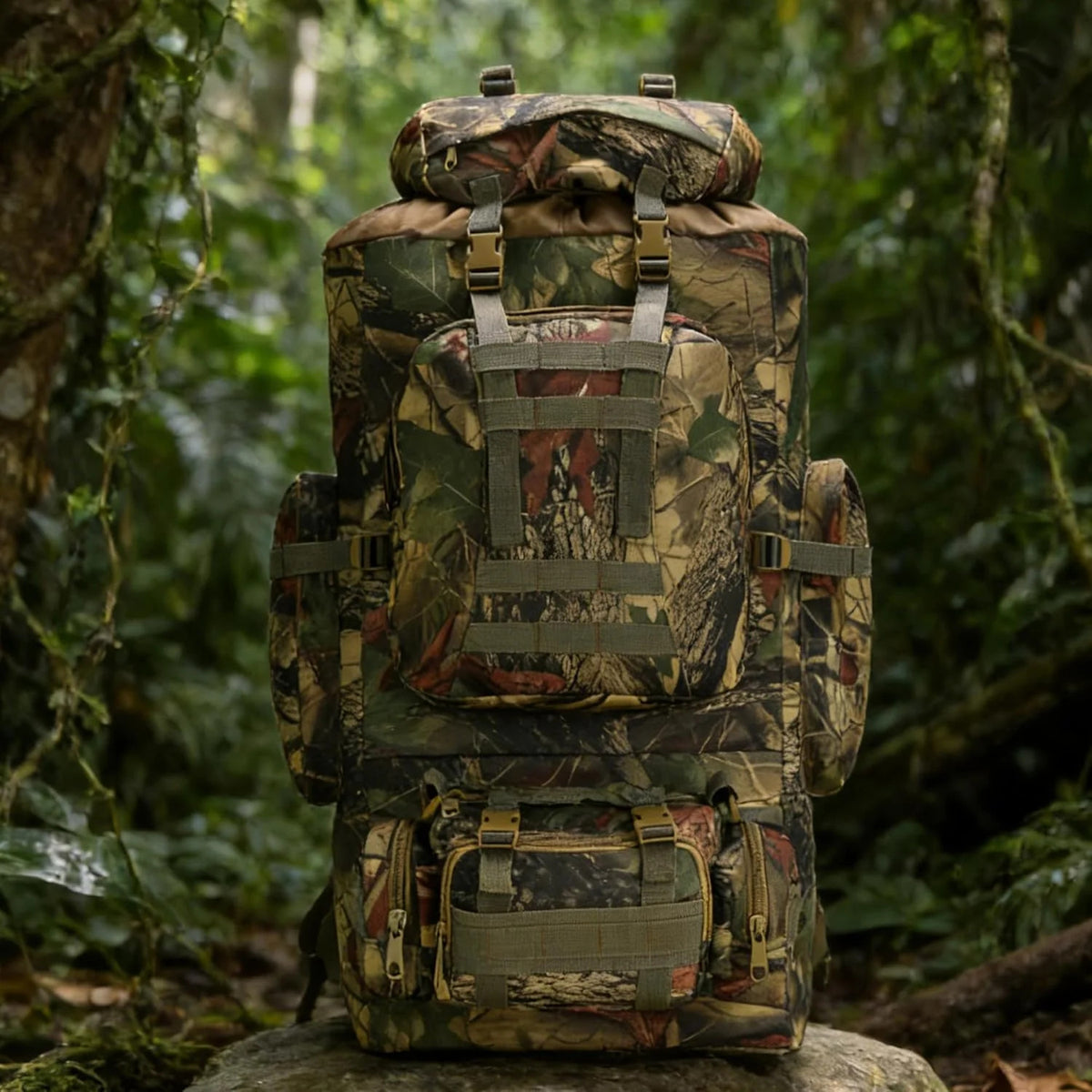 100L Waterproof Camping Hiking Backpack Military Tactical Rucksack