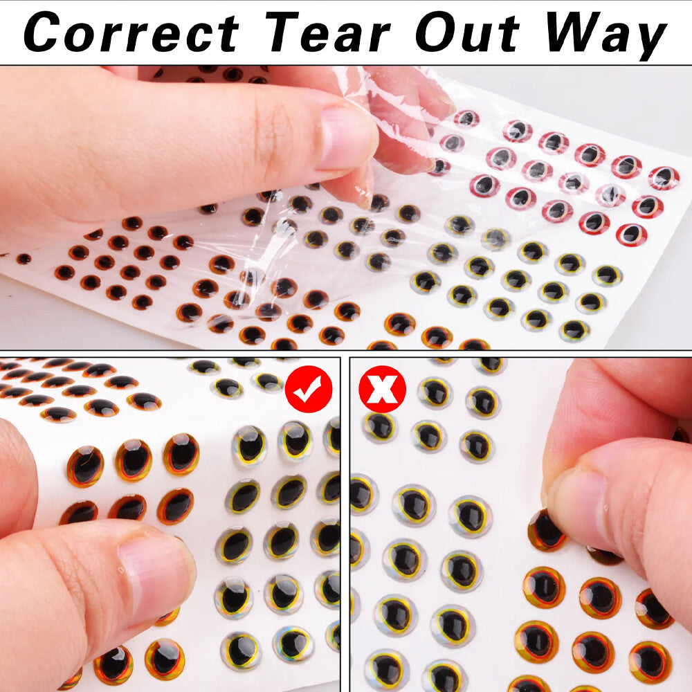 1464Pcs Fishing Lure Eyes 3D Holographic Fish Eyes for Fly Tying & Lure Craft