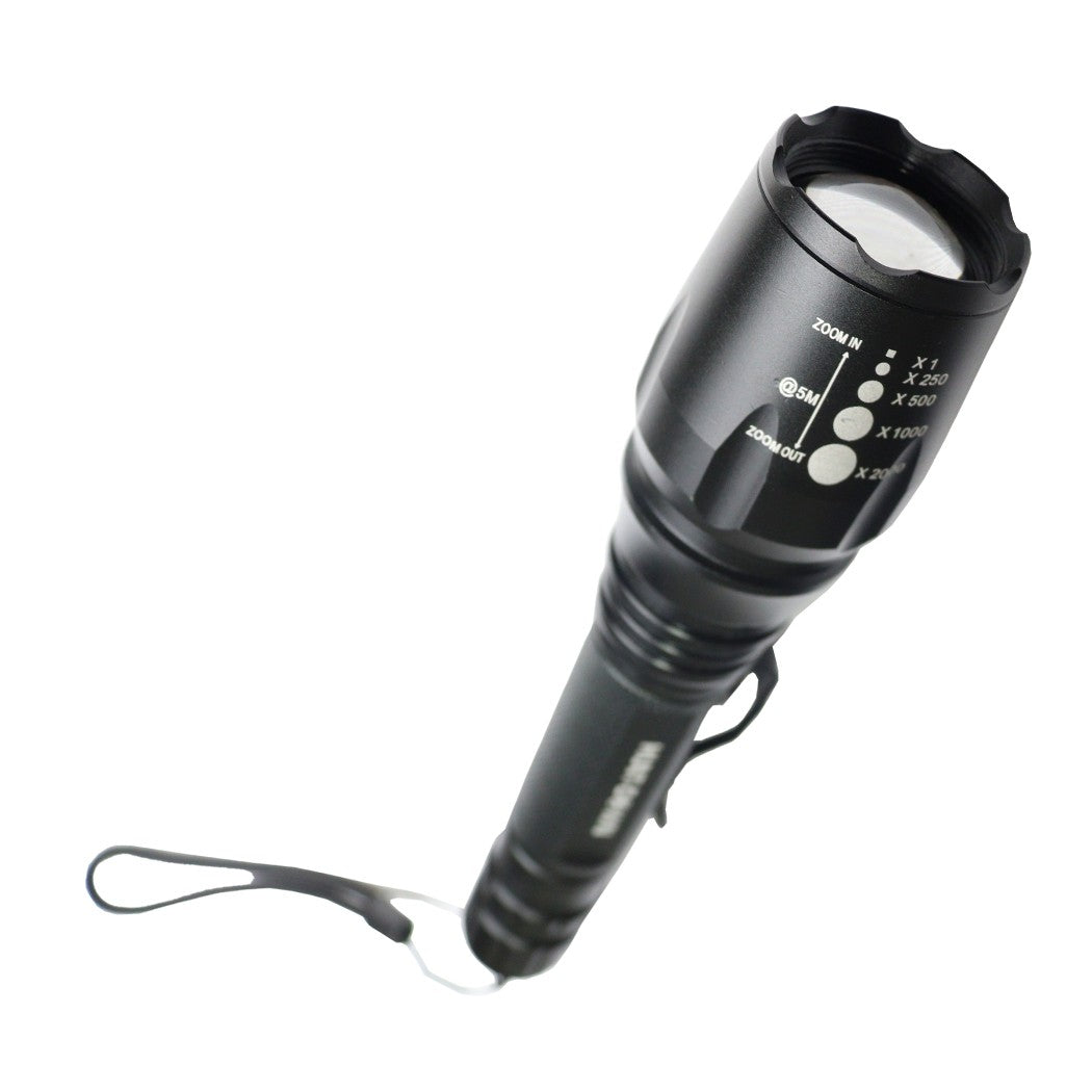 Rechargeable Tactical Flashlight 500LM Self-Defense with Charger & Batteries