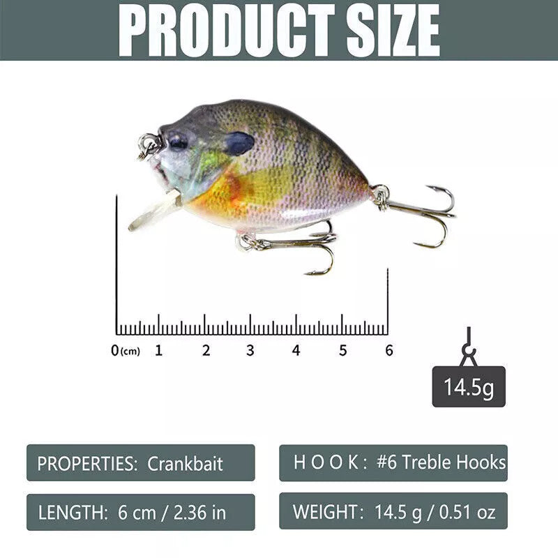 Artificial Fishing Crankbait Lure Set for Bass and Predatory Fish - 5Pcs