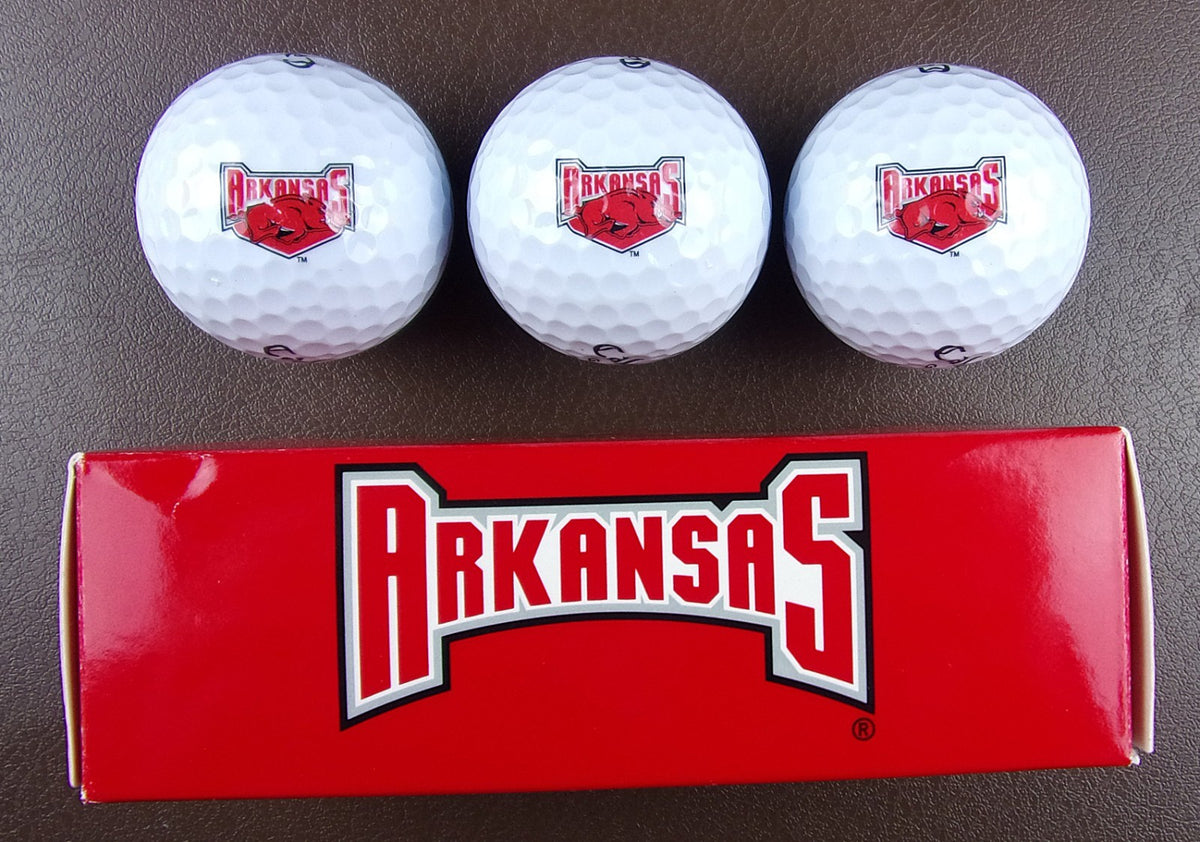 Set of 3 Arkansas Razorbacks Callaway Warbird Golf Balls NCAA Logo