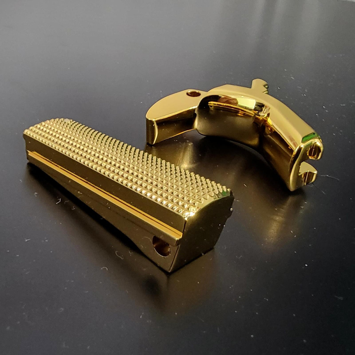 1911 Full Size Parts Grip Safety with Mainspring & Mag Release 24K Gold Plated