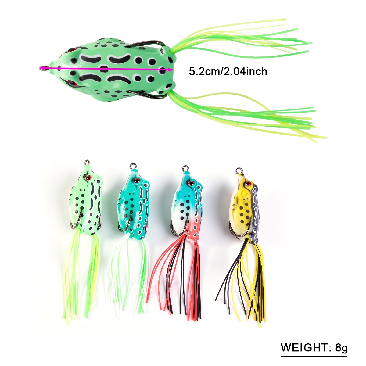 Large Topwater Frog Fishing Lures Set of 1-5 for Bass Saltwater & Freshwater