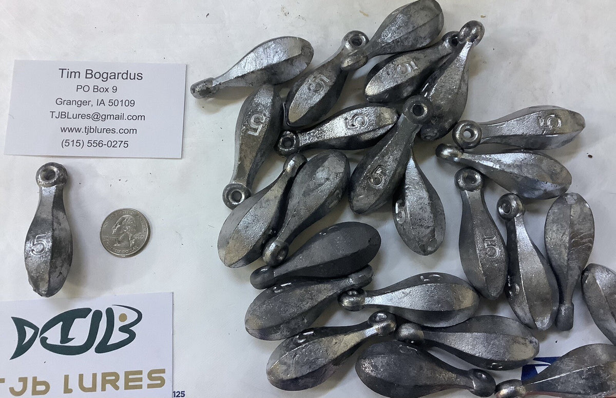 5 oz Fishing Sinkers Qty 25 River Bank Lead Weights for Bass & Trout