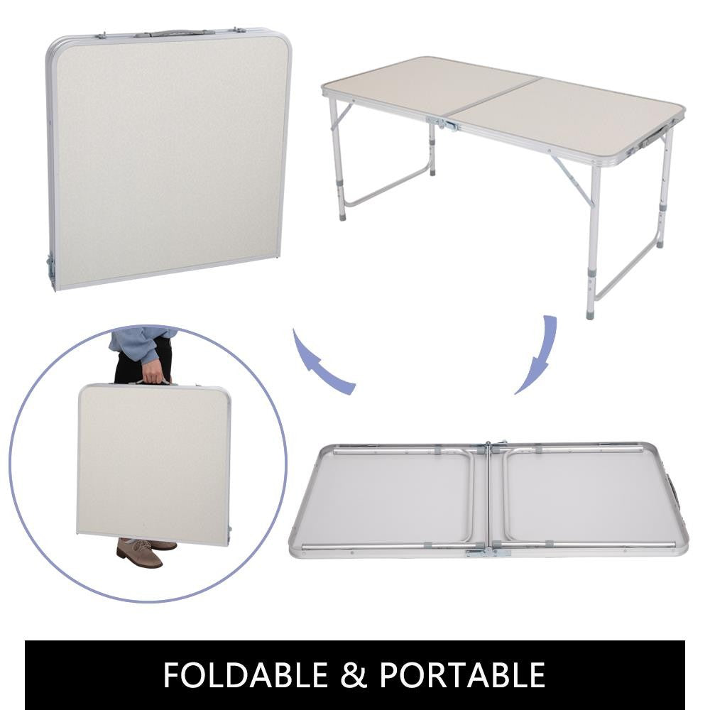 Portable Aluminum Folding Camping Table 4FT for Outdoor Picnic & Travel