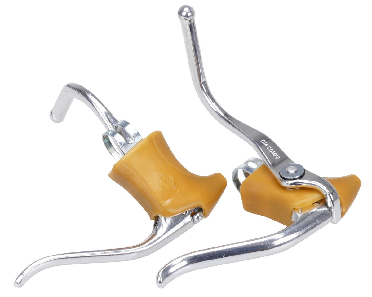 Road Bike Drop Bar Brake Levers Set Silver Aluminum for Vintage Cycling