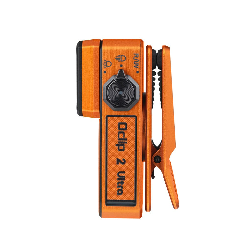 Olight Oclip 2 Ultra Amber Orange Clip Flashlight with UV Floodlight Red Spotlight 580 Lumens