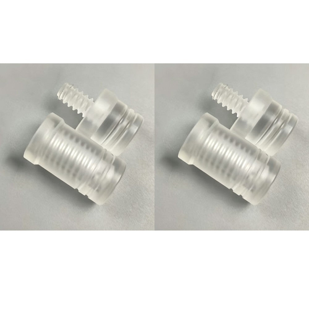 5/16x18 Joint Protectors for Billiard Cues, 2 Set — Clear/Black Plastic