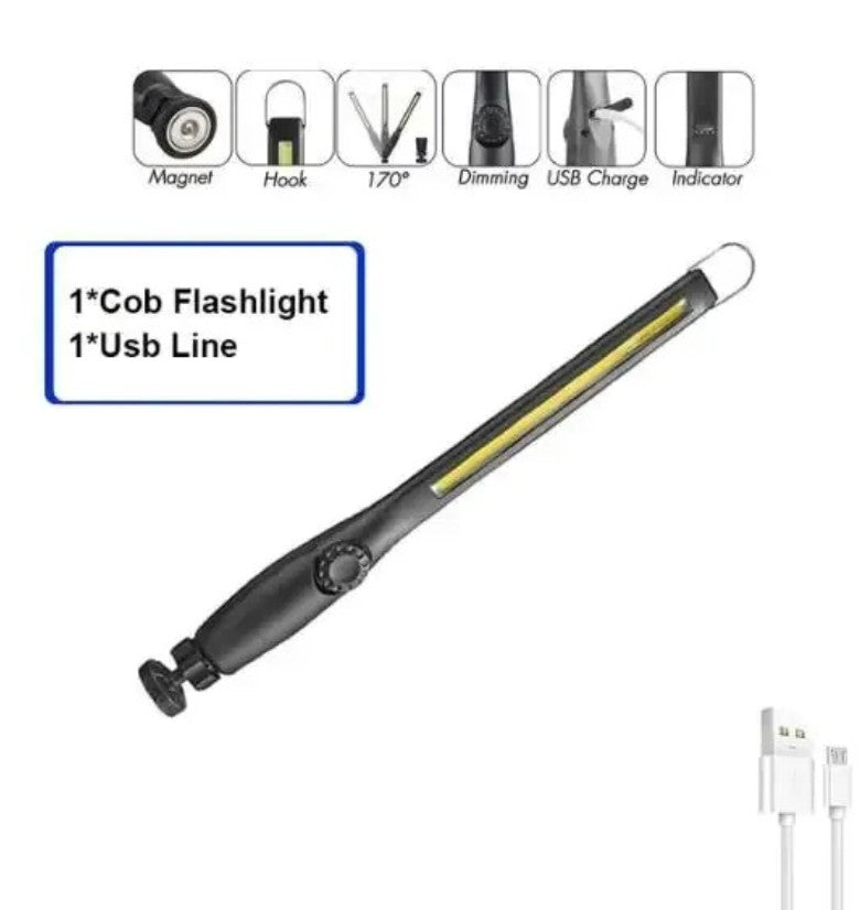 Rechargeable COB Work Light with Magnetic Base - Emergency & Camping LED Flashlight