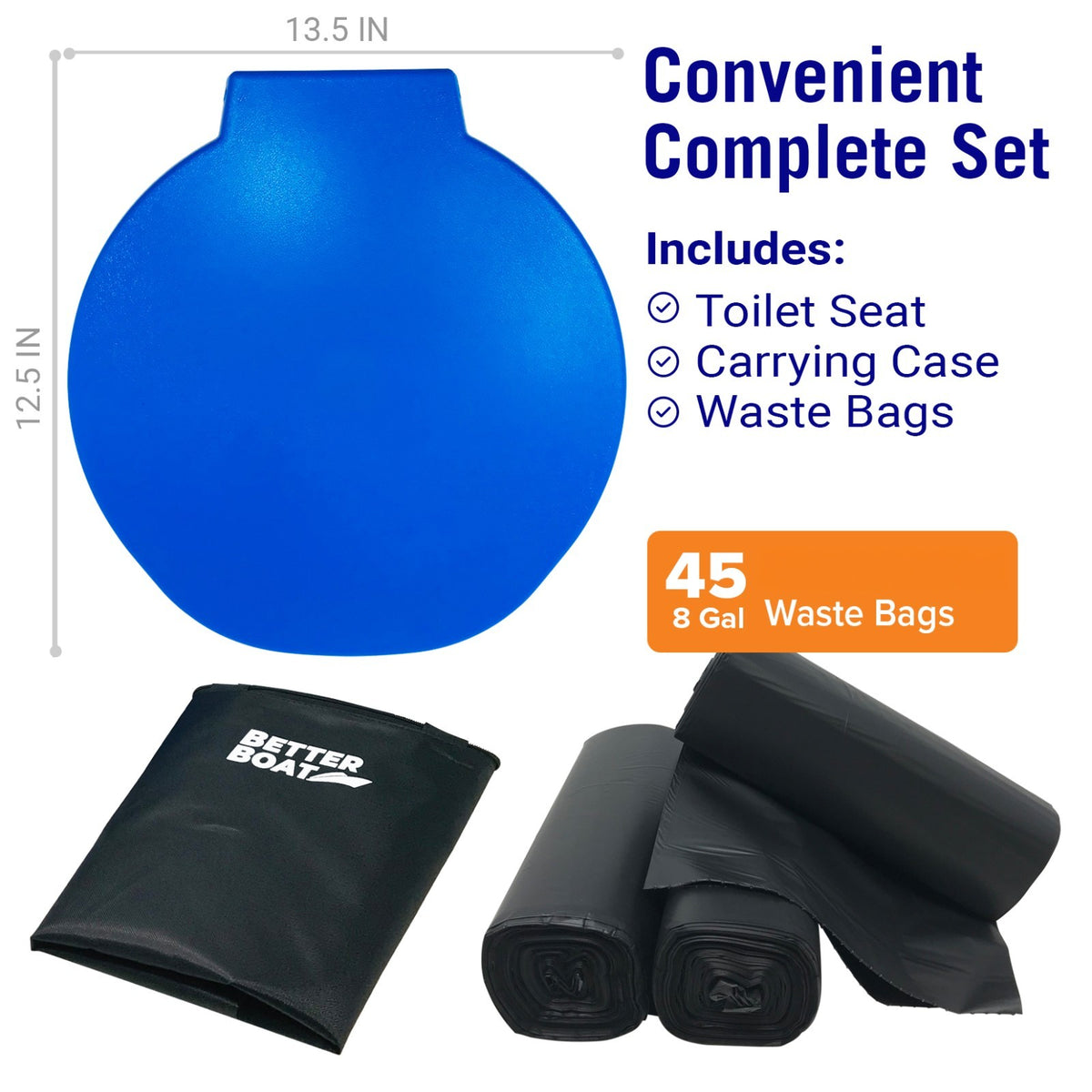 Portable Camping Toilet Seat Set for 5 Gallon Buckets with Lid and Carry Case