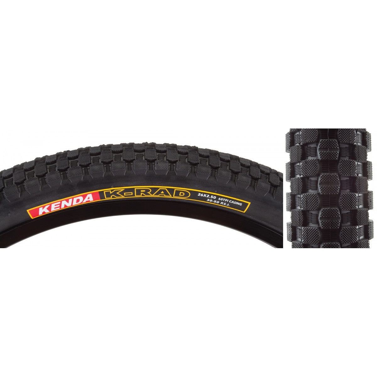 2 Pack 26x2.5 Street/Trail Bicycle Tires - Reflective Sidewall, Wire Bead