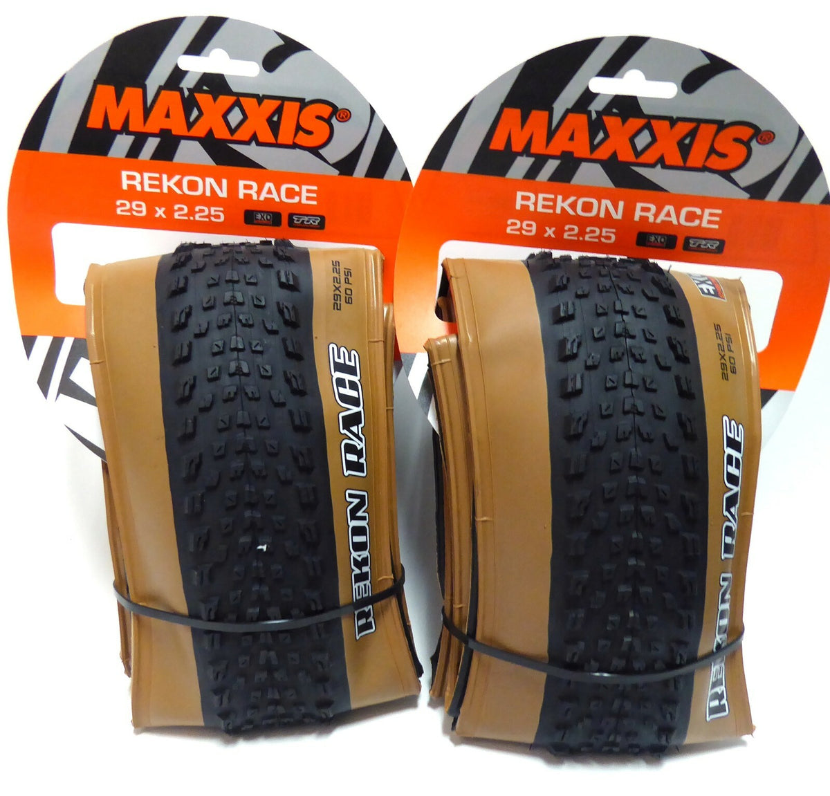 Maxxis Rekon Race 29 x 2.25 Tubeless Bicycle Tire - Tanwall, Folding, EXO, Pair