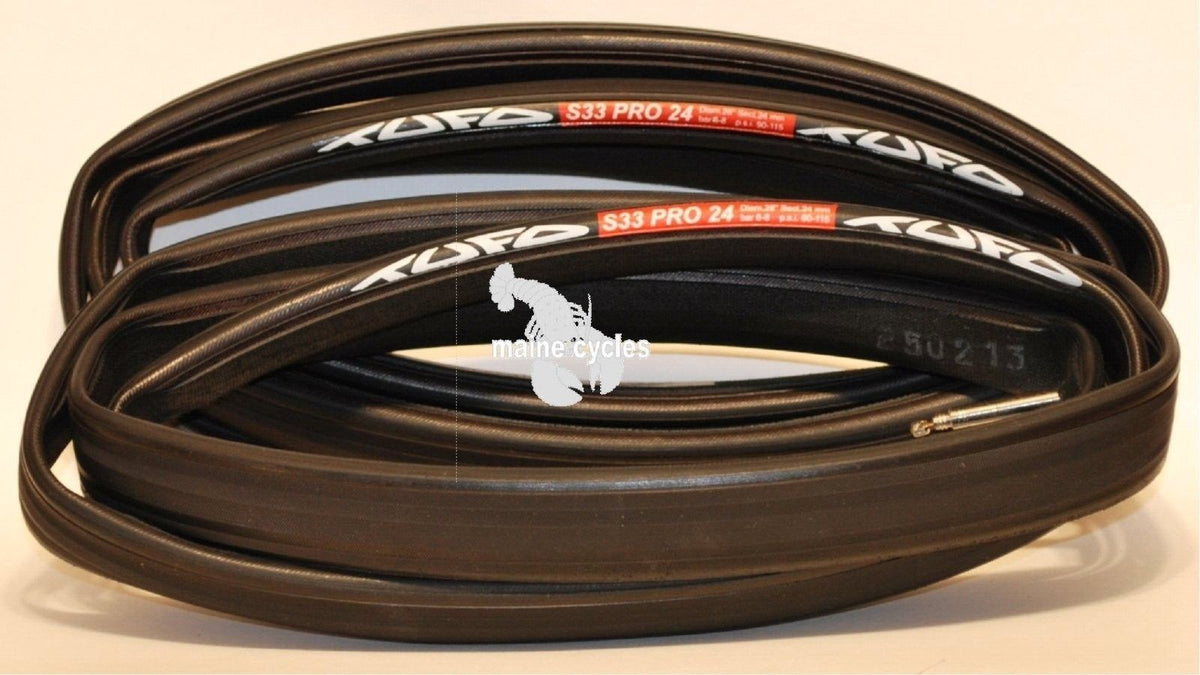 Tufo S-33 Pro Tubular Bicycle Tires 700x24 All Black - Set of 2