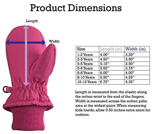 Kids Waterproof Snow Mittens - Insulated Winter Gloves for Snow Play