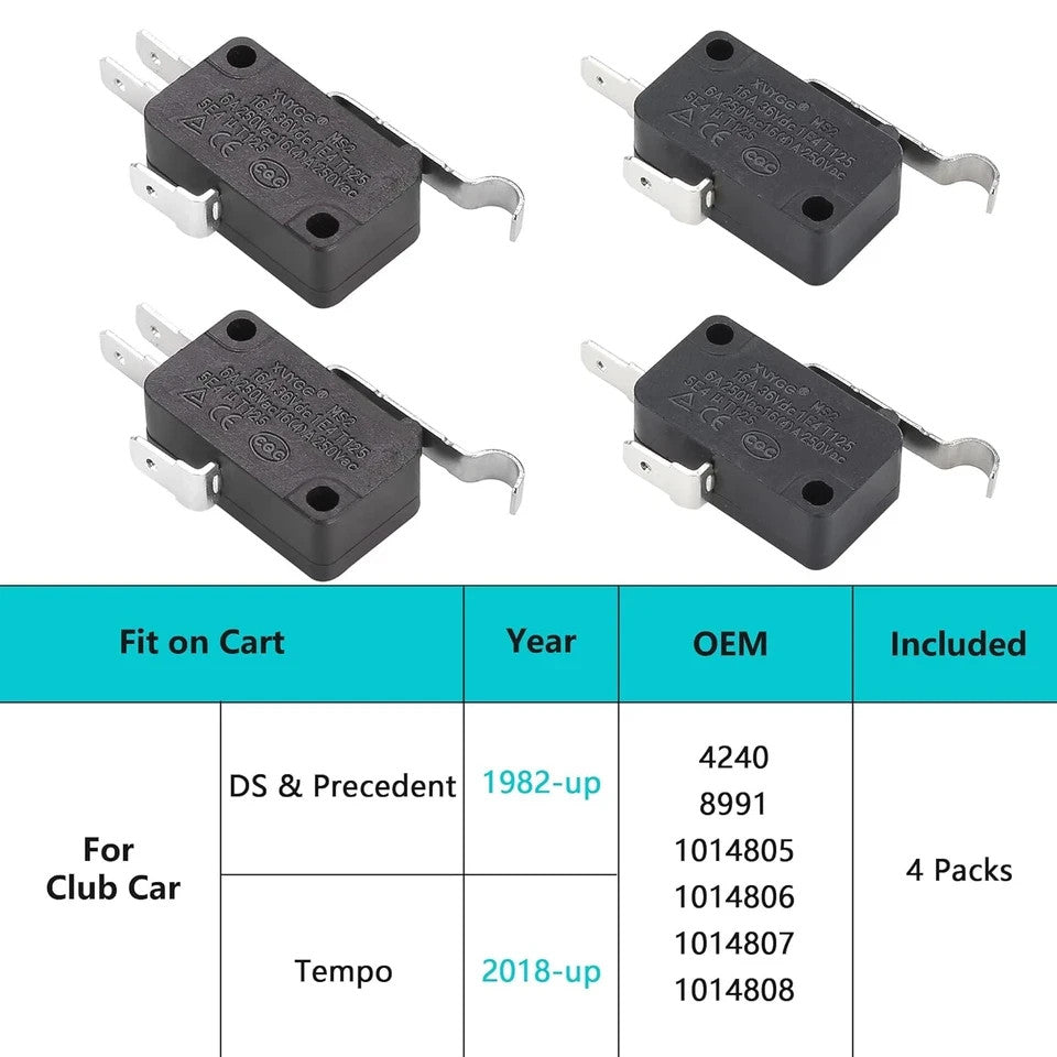 Golf Cart Micro Switch Pack for Club Car DS Precedent 2 & 3 Prong OEM Replacement