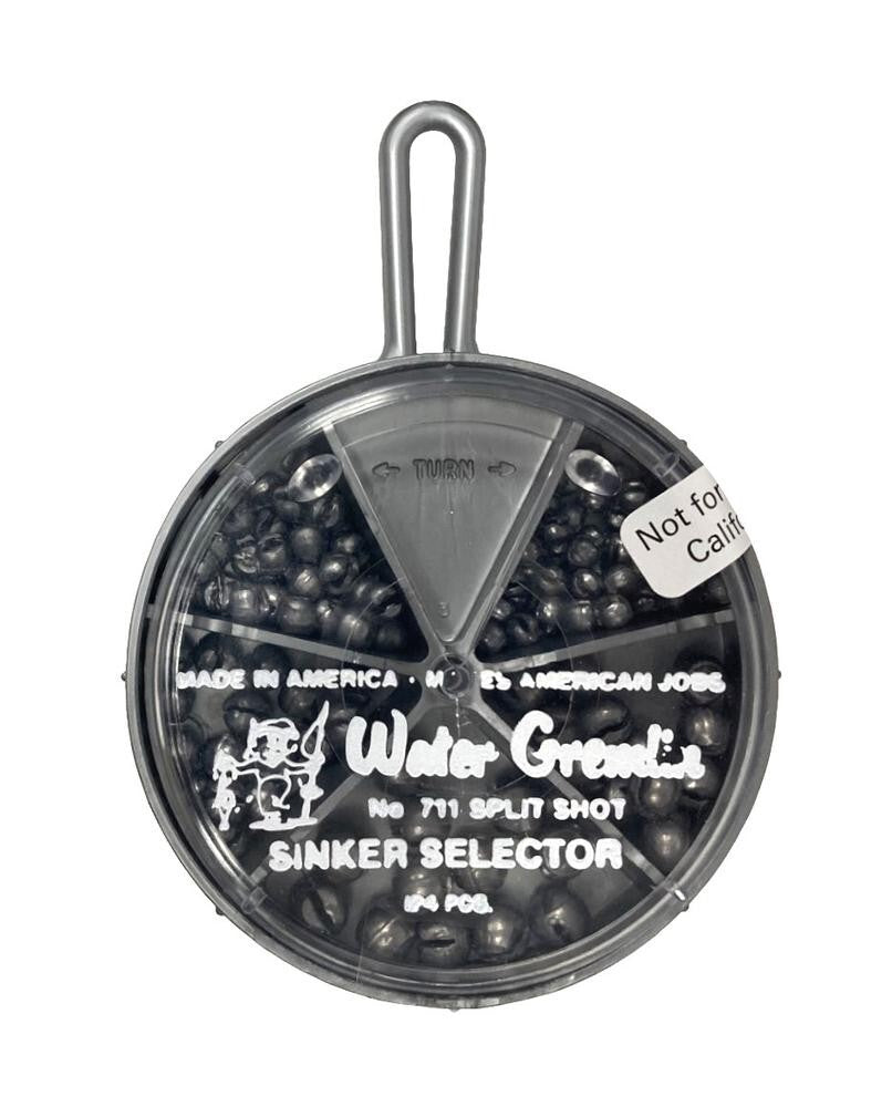 Water Gremlin Split Shot Fishing Sinkers 124 pcs Pack - Round Weights for Tackle