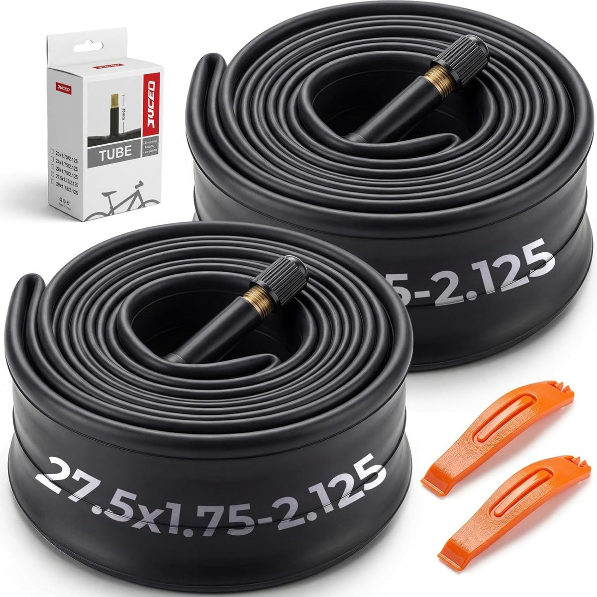 Bike Inner Tubes 20-27.5 Inch with Schrader Valve - 2 Pack, Multiple Sizes