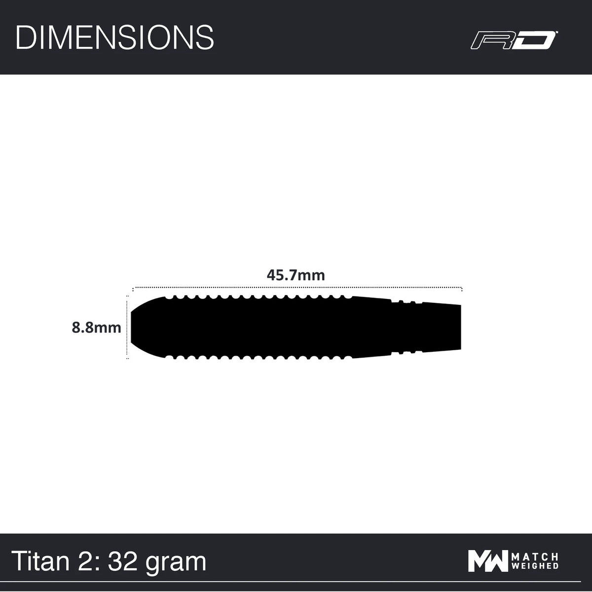 Dart Barrel 32g Tungsten 85% Red Dragon Titan 2