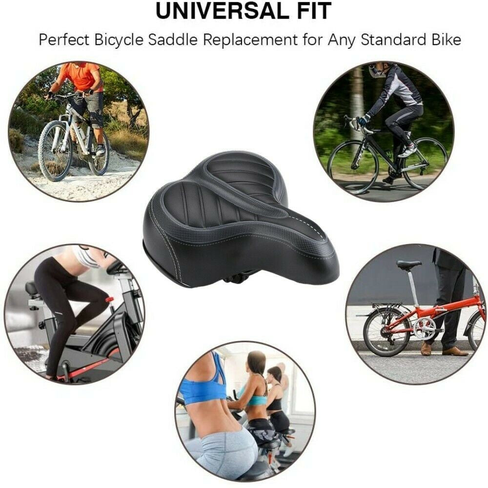 Comfort Wide Bicycle Saddle Seat with Air Cushion and Gel Pad
