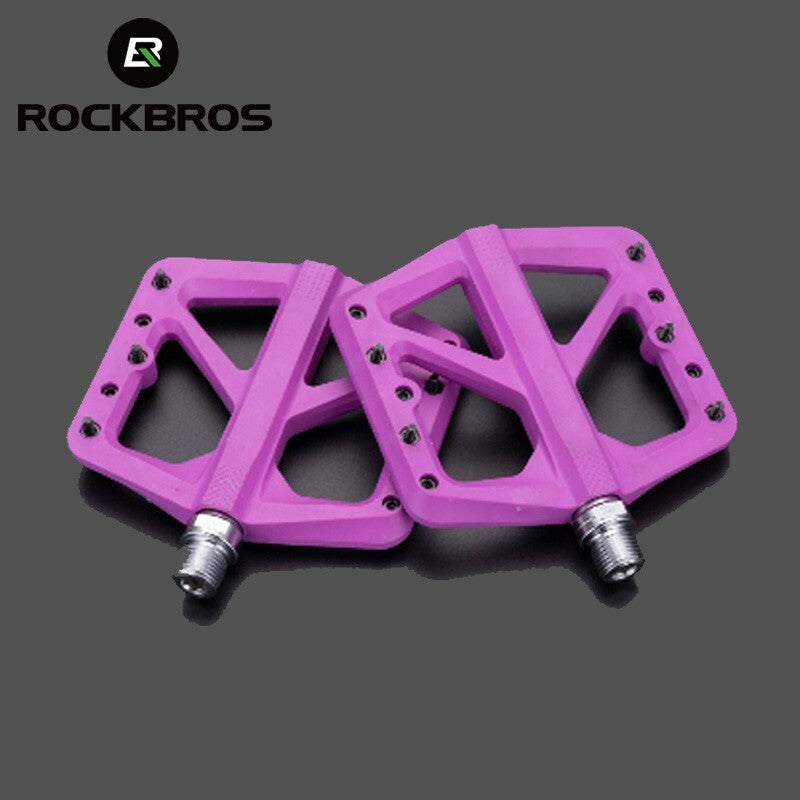 Lightweight Nylon Bicycle Pedals with DU Bearings - 9/16 Inch Widened Platform