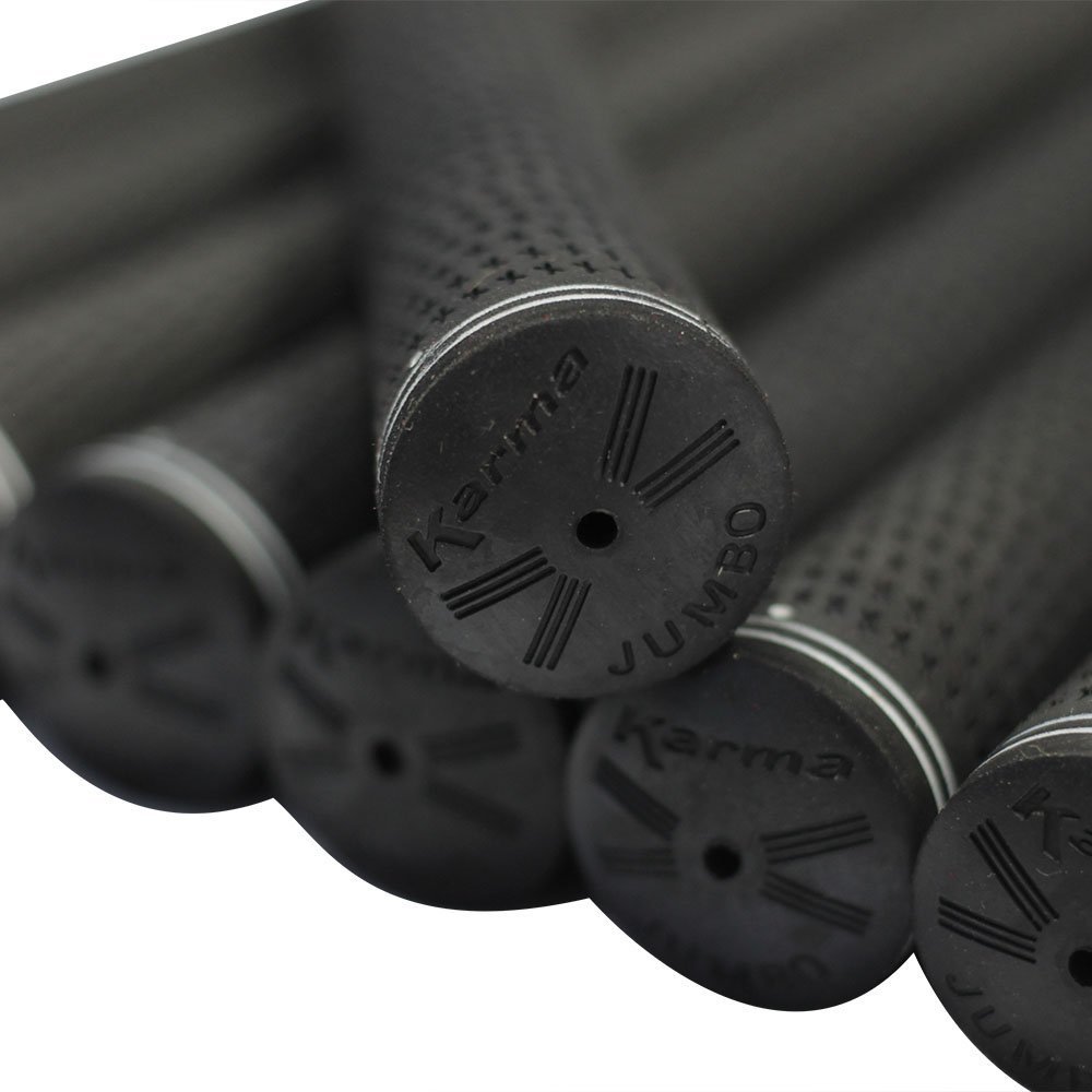 Golf Grip Kit with 8 Jumbo Black Rubber Grips Tape & Clamp - Easy Installation