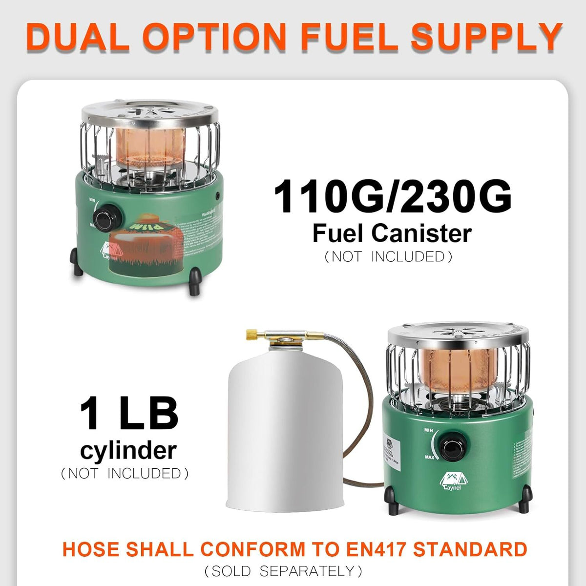 2-in-1 Portable Propane Gas Heater and Camping Stove Indoor Outdoor