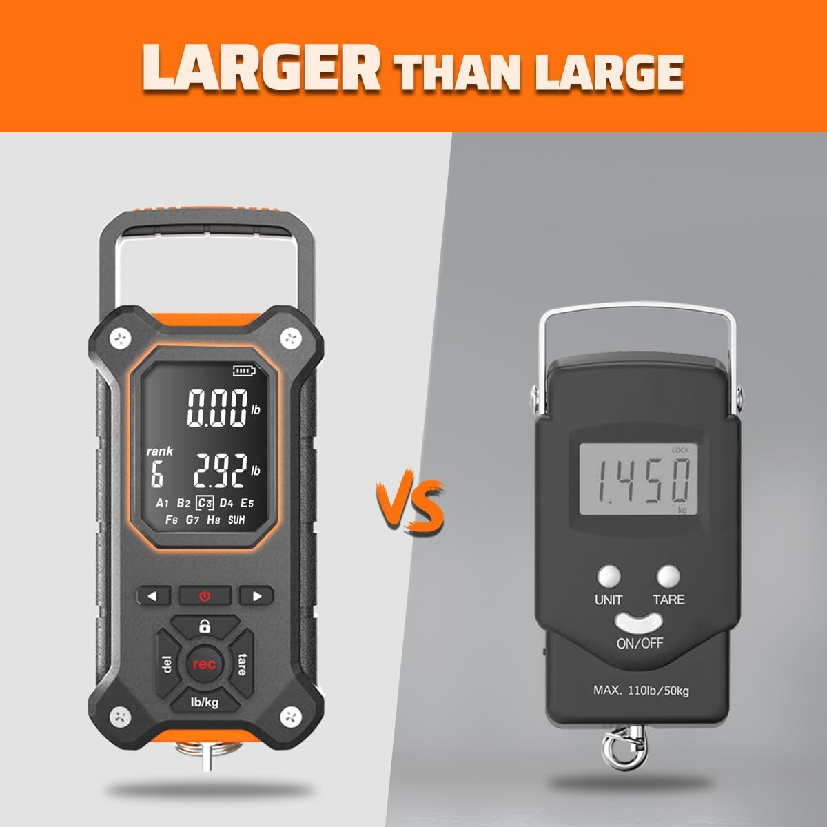 Digital Fish Scale with Lip Gripper 50 lb LCD Tournament Weighing Tool