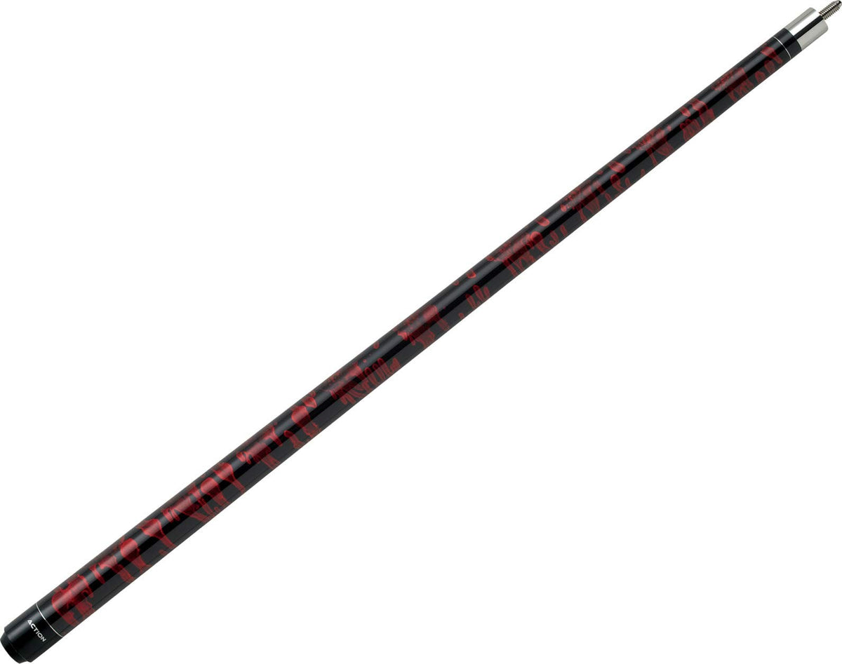 Action Value VAL03 Black with Wine Swirl Pool Cue Stick, 18-21 oz