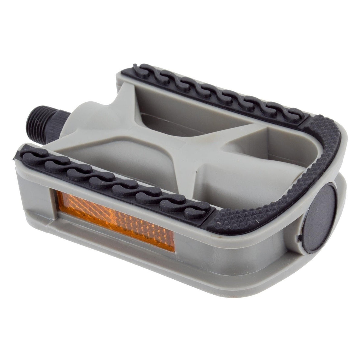 Non-Slip Bicycle Pedals with Rubber Surface - Gray/Black 9/16" Set of 2