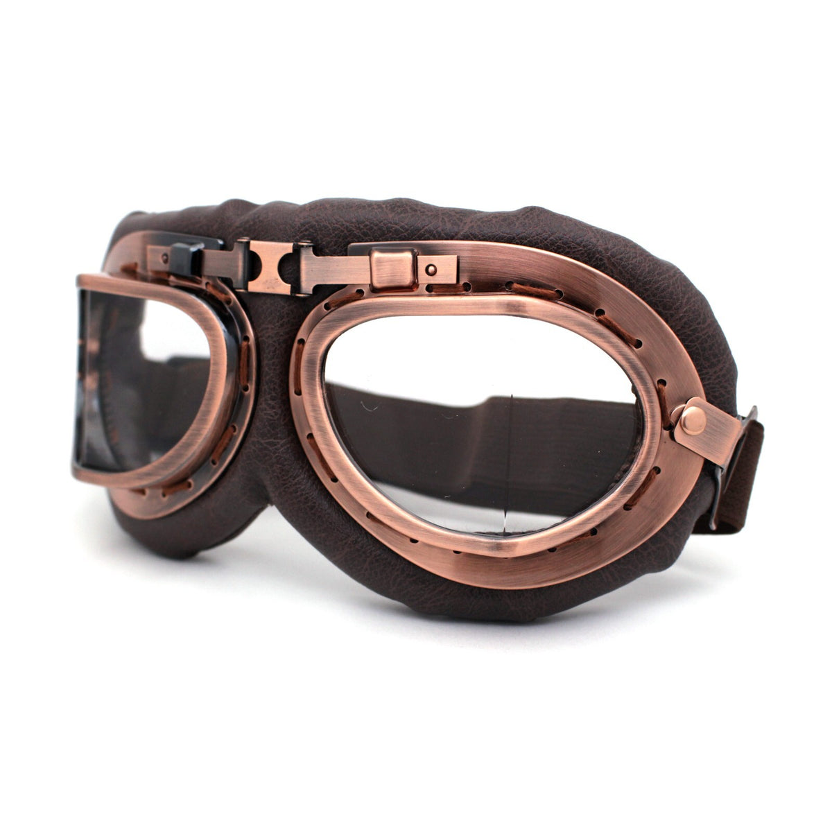 Retro Leather Motorcycle Goggle with Padded Steam Punk Style - Multiple Colors