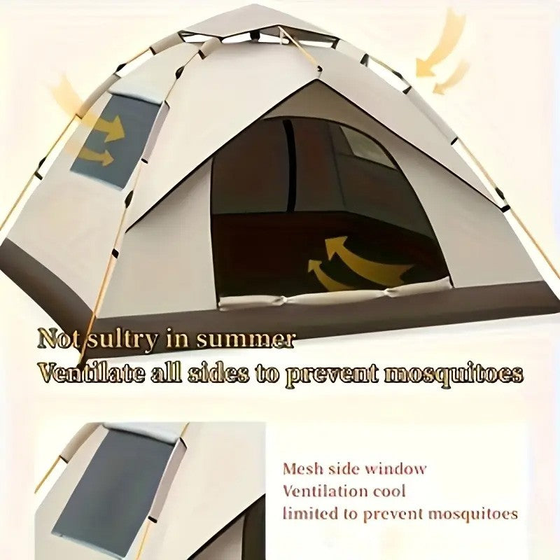 2-3 Person Camping Tent Set with Double Sleeping Bag - Easy Setup Waterproof Gear