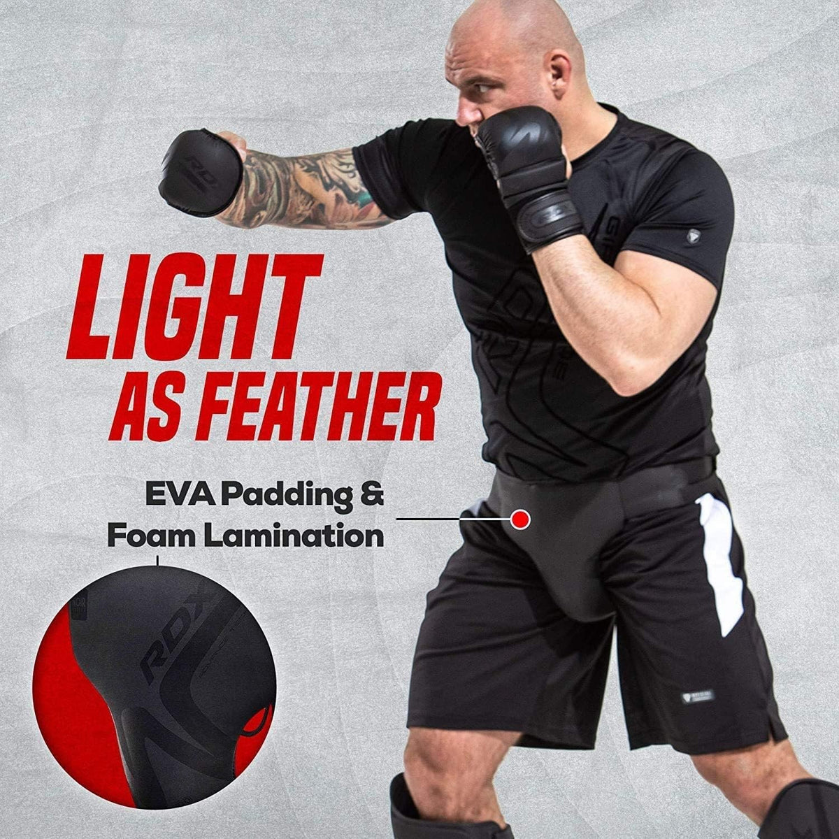 Groin Protector for Boxing MMA Muay Thai Kickboxing Martial Arts - Durable Lightweight Shield