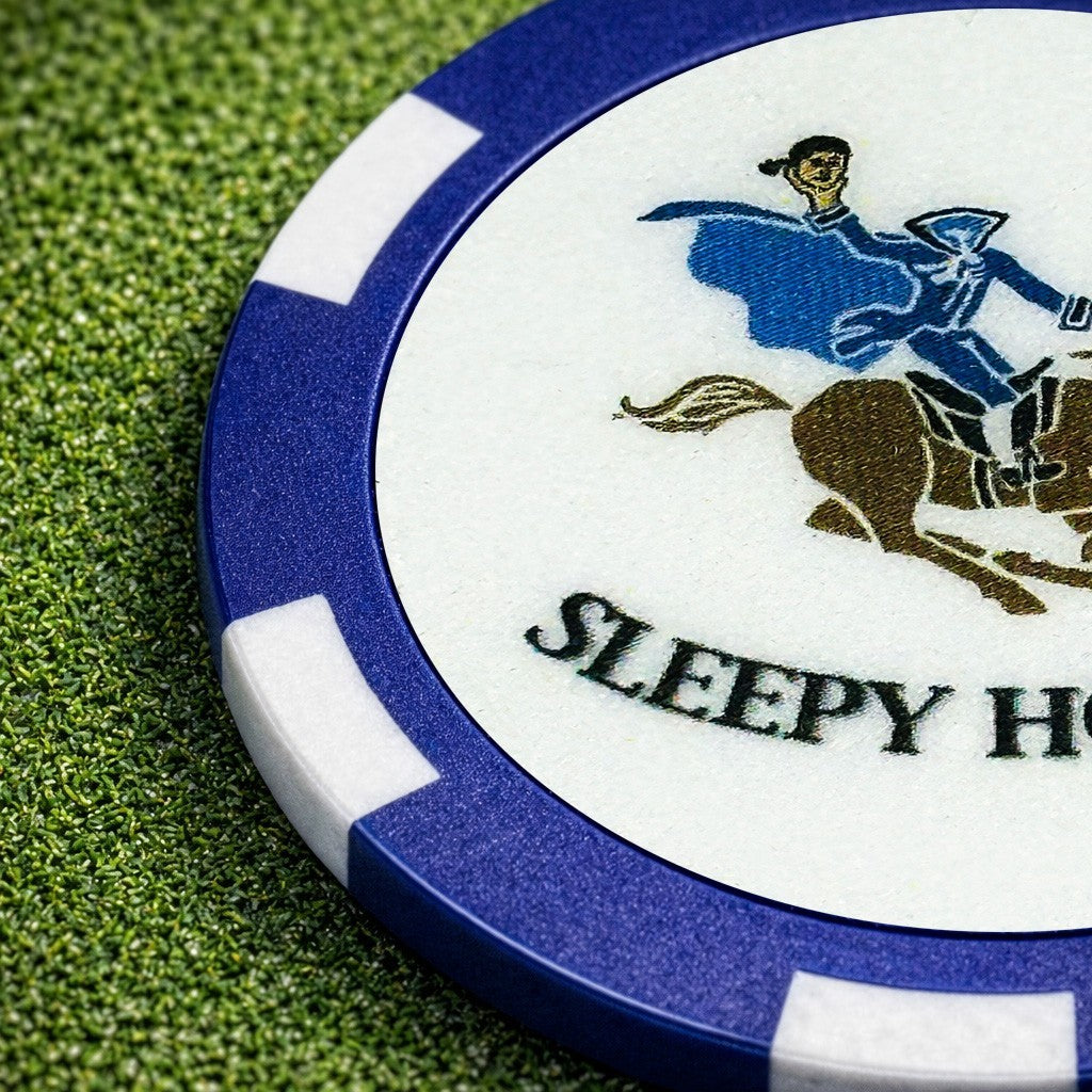 Double Sided Poker Chip and Golf Ball Marker - Sleepy Hollow NY