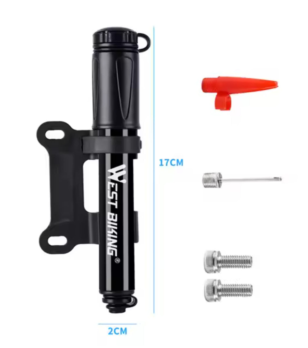 Mini Bike Pump Aluminum Alloy Portable Bicycle Hand Air Pump 100Psi
