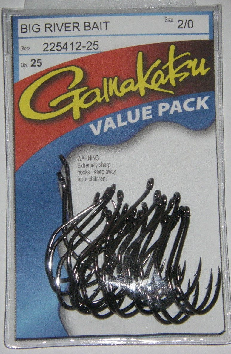 Fishing Hooks 2/0 Size Black Forged Bait Hooks Pack of 25