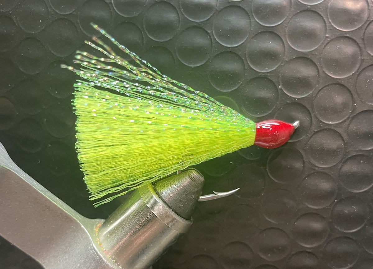 15 Chartreuse Pompano Jig Teasers Hook Size 2/0 for Saltwater Fishing