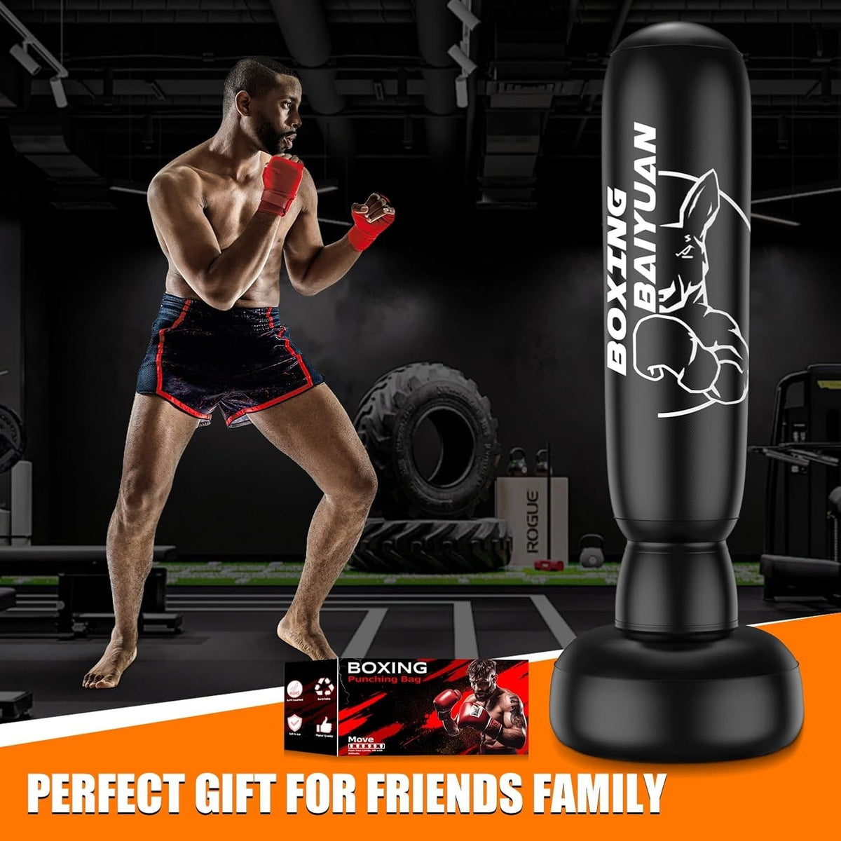 70-Inch Freestanding Punching Bag with Stand for Stress Relief and Fitness