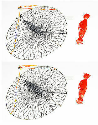 2-Pack Crab Trap with 100 Ft Braided Line - Diameter 22 Inches