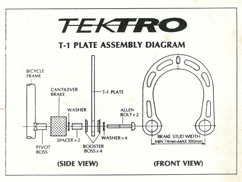90s 00s Tektro Alloy V-Brake Booster for MTB V-Brake Silver - Bike Brake Part
