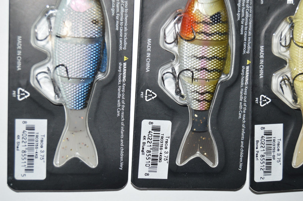 3 Pack 6th Sense Trace 3.75-Inch Jointed Swimbaits - 0.4oz Fishing Lures