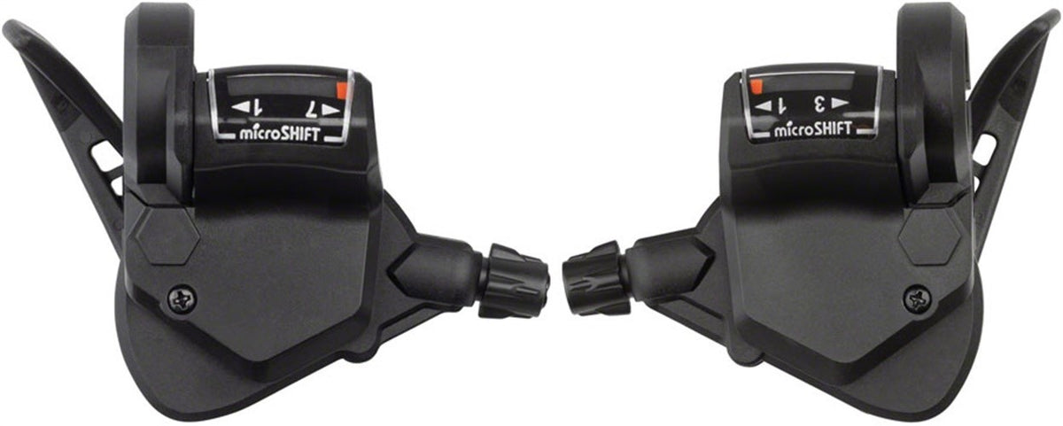MicroSHIFT TS38 7-Speed Thumb-Tap Bicycle Shifter Set with Optical Indicator