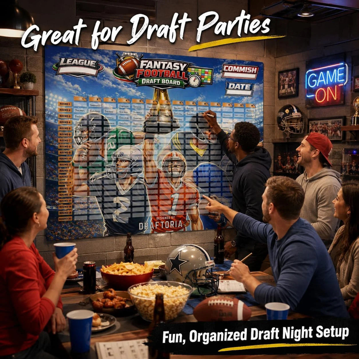 Extra Large Fantasy Football Draft Board Kit for 2026-2027