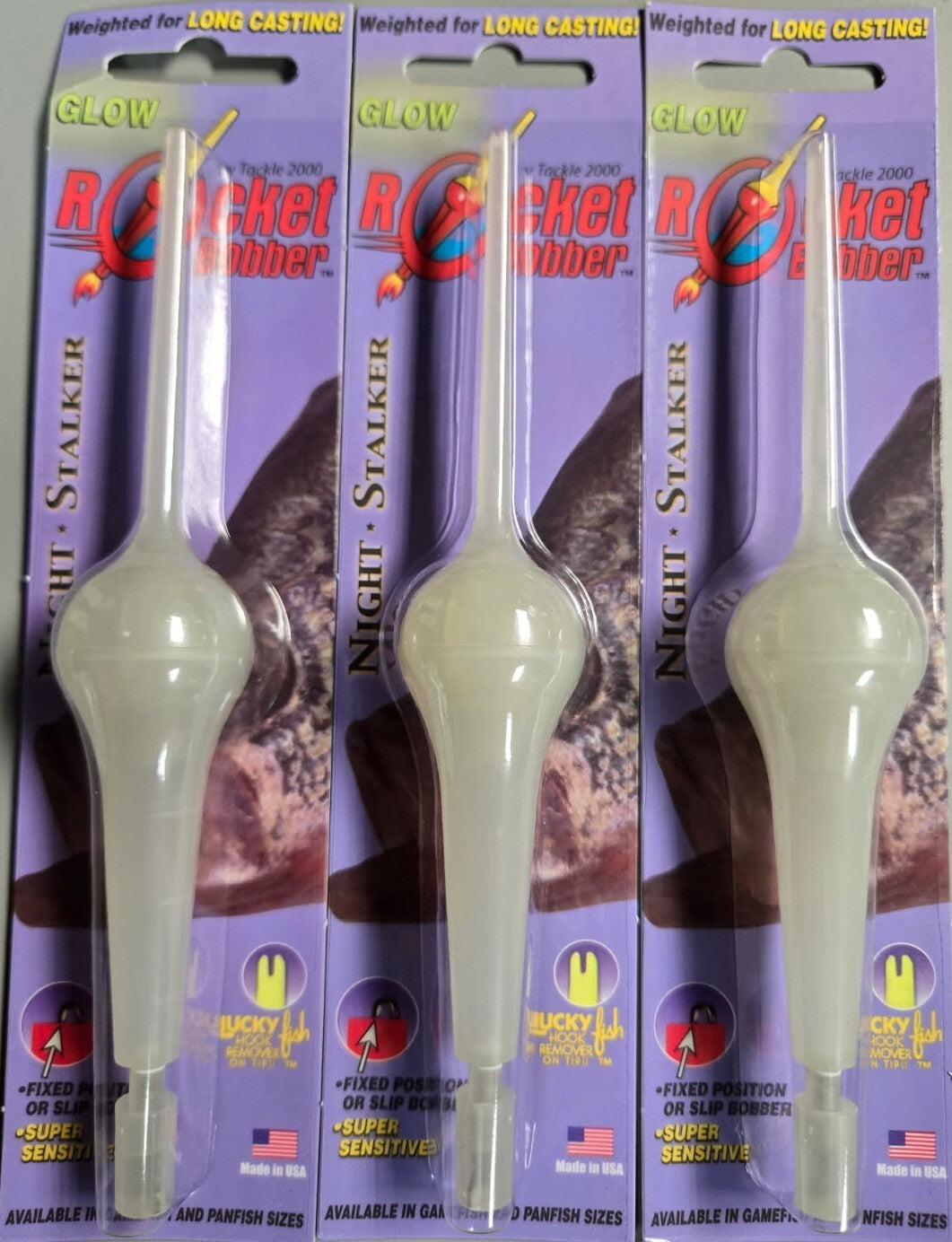 Glow in Dark Fishing Bobbers - 6 1/4 Inch Rocket Tackle for Game Fish