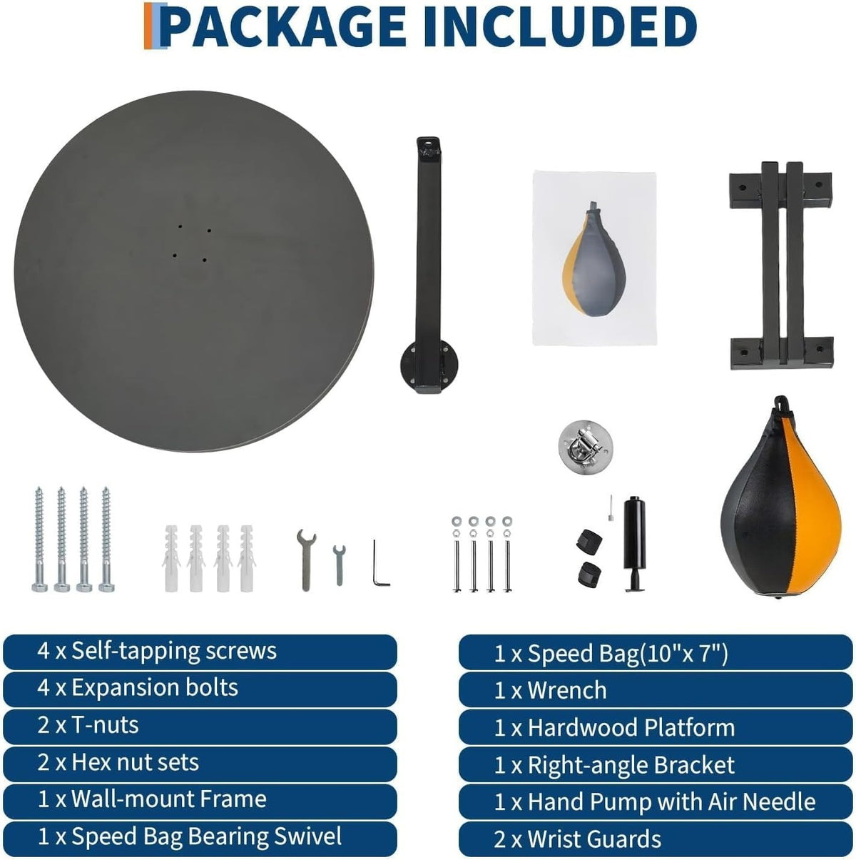 Wall-Mounted Wooden Speed Bag Platform Kit with 360° Swivel for Boxing & Home Gym